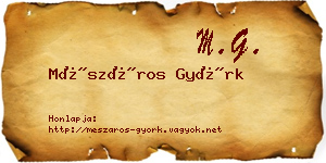 Mészáros Györk névjegykártya